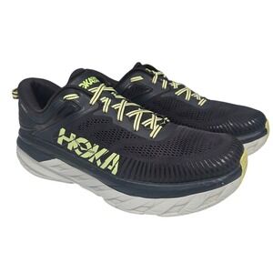 Mens 13 M Hoka One One Bondi 7 1110518-BGBT Black Graphite Road Running Shoes